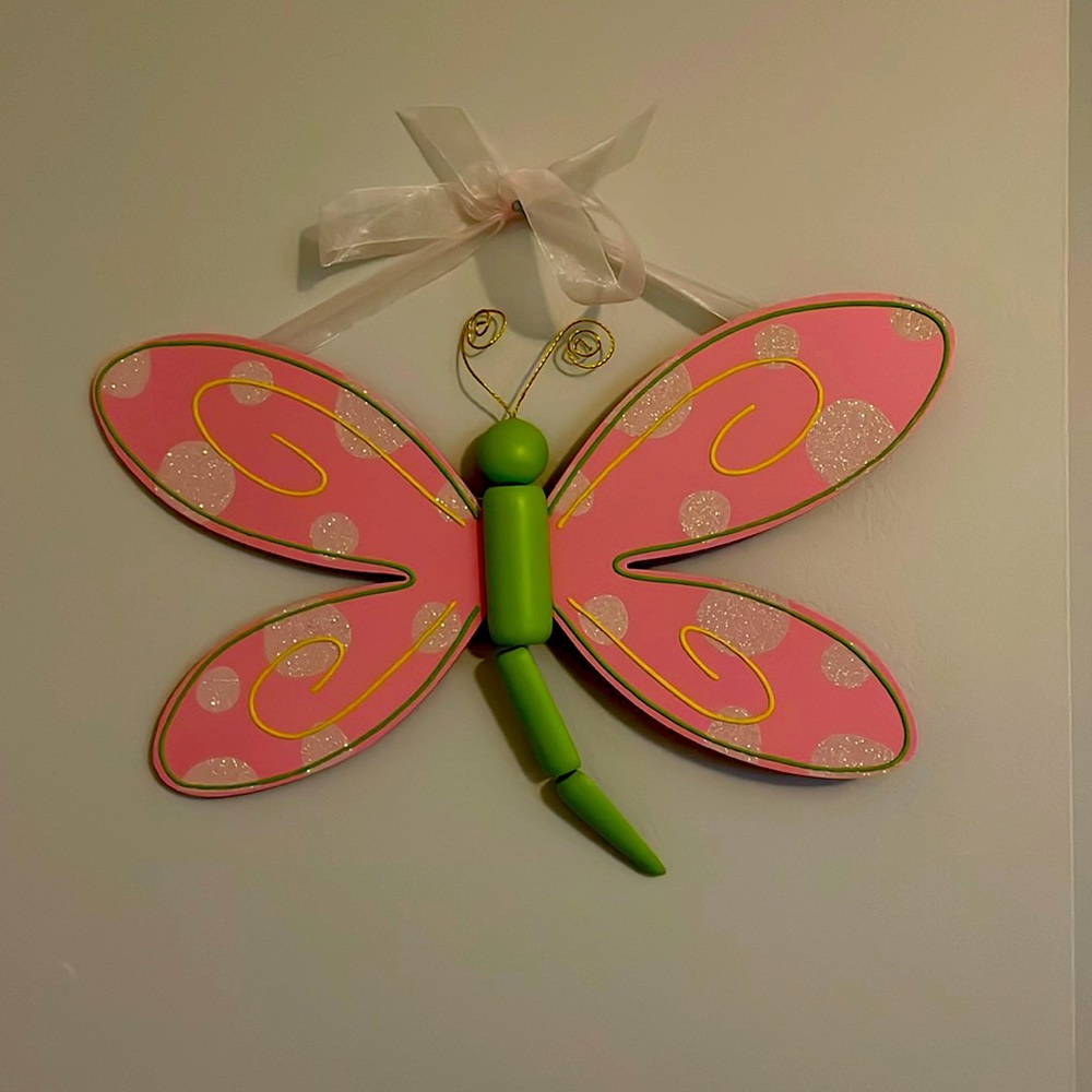 Wood Dragonfly Wall Plaque